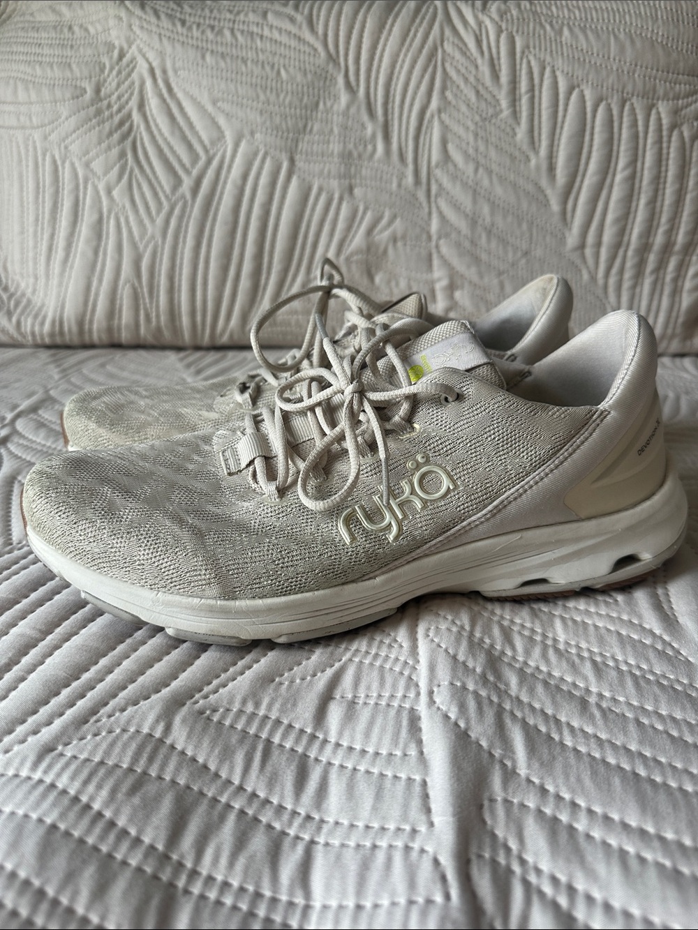 Ryka devotion X Off-White Lace-Up Knit Walking Shoes